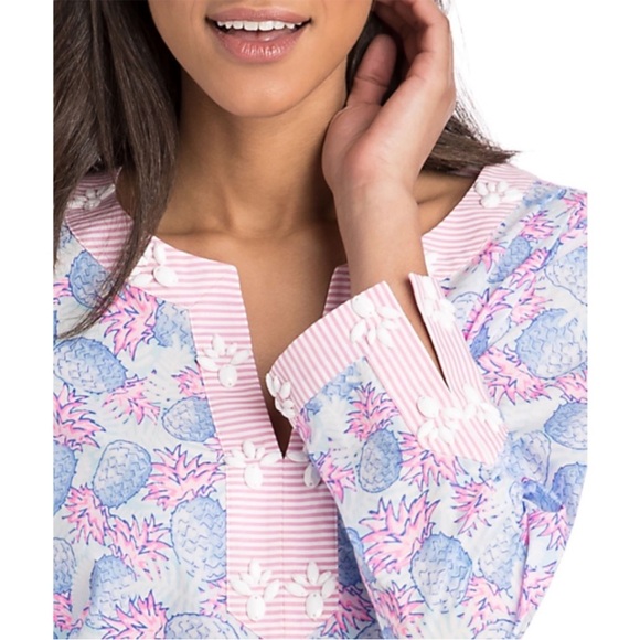 Vineyard Vines Other - VINEYARD VINES XL Women's Cover Up Embellished Beading with Pineapple Print